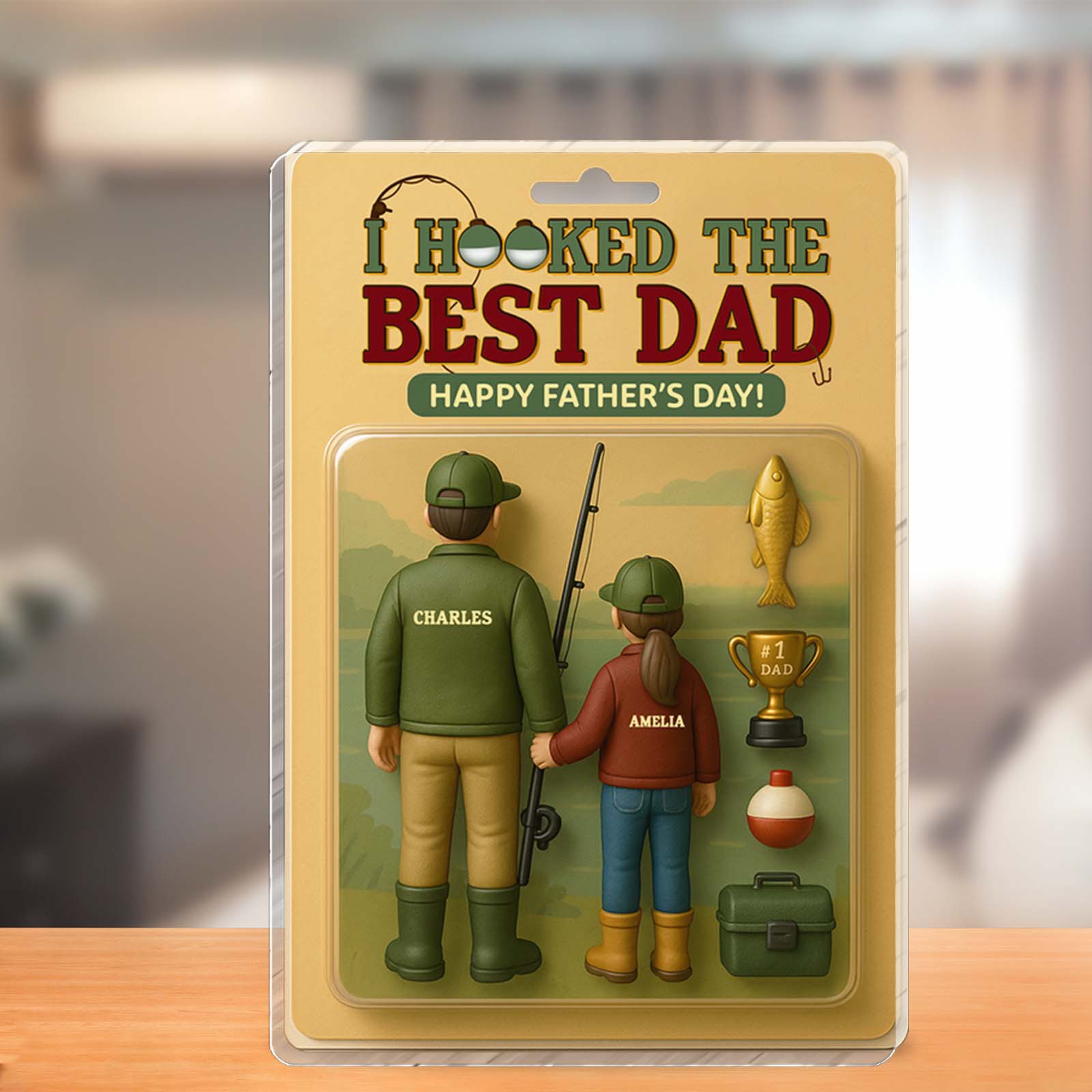 Father - I Hooked The Best Dad - Personalized Acrylic Plaque
