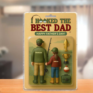 Father - I Hooked The Best Dad - Personalized Acrylic Plaque