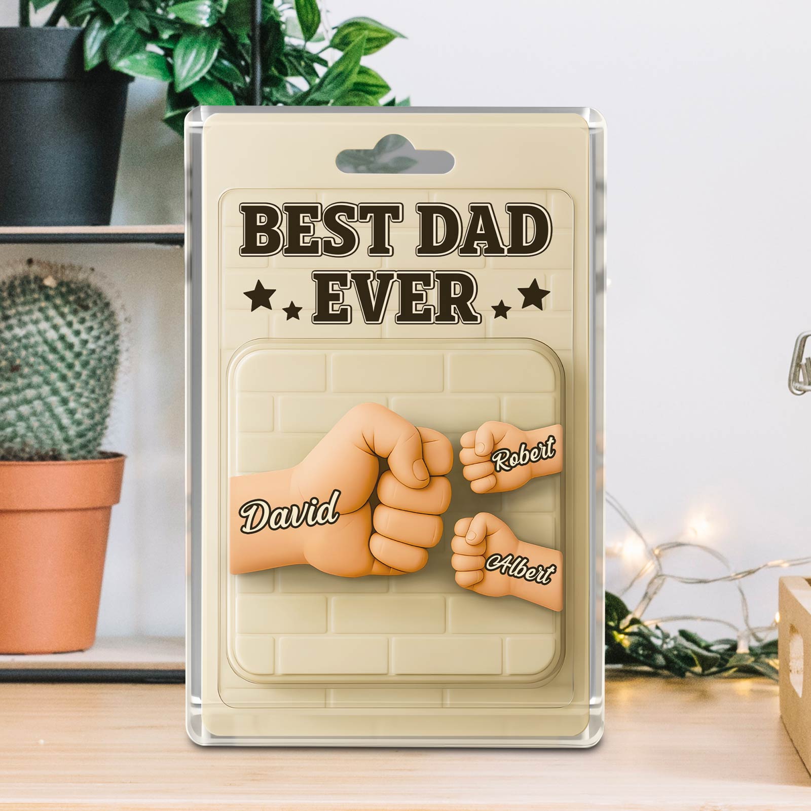 Family - Best Dad Ever - Plaque 3D Toy Packaging Acrylic