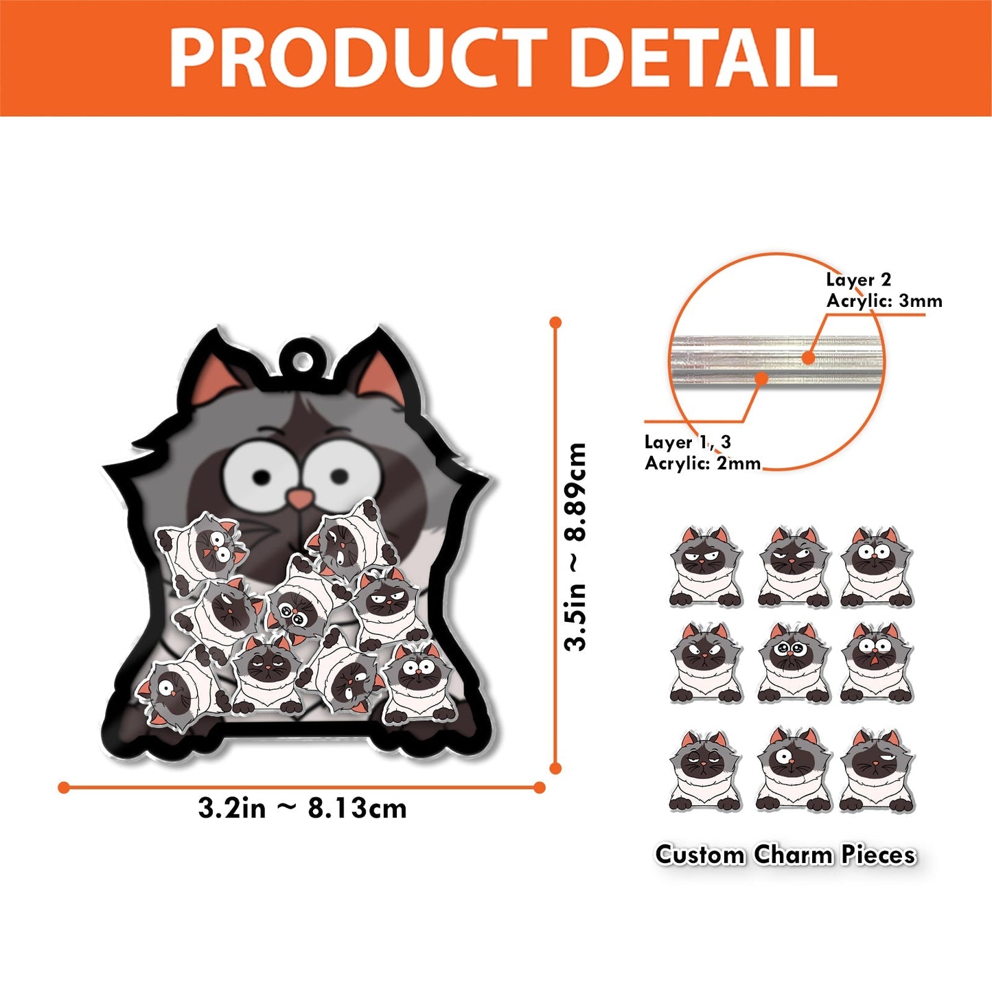 Pet Lover - Too Many Meowments - Personalized Shaking Keychain