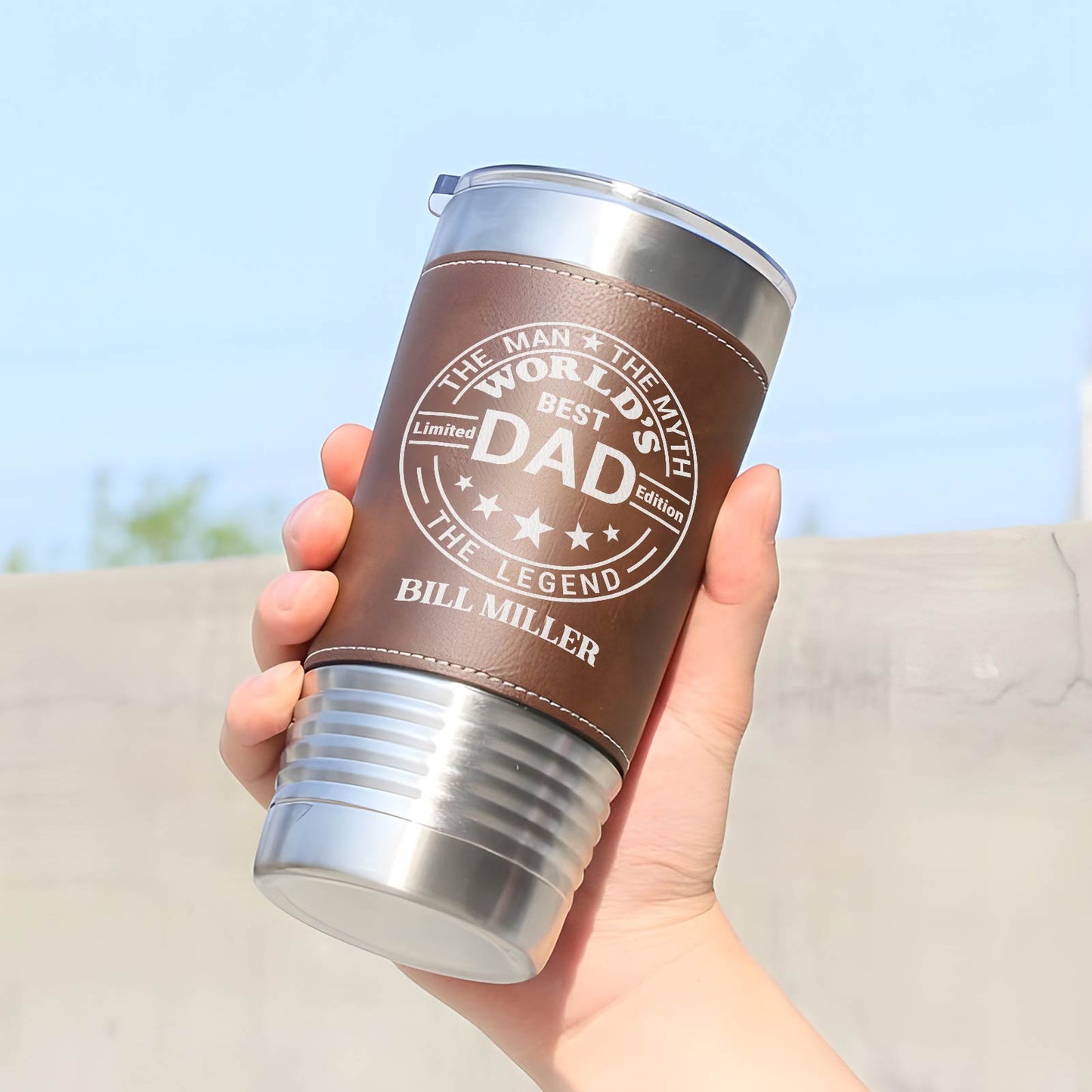 Dad - The Man The Myth The Legend - Personalized Stainless Steel Tumbler