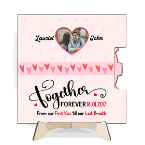 Couple - Together Forever - Personalized Rotating Photo Wooden Plaque
