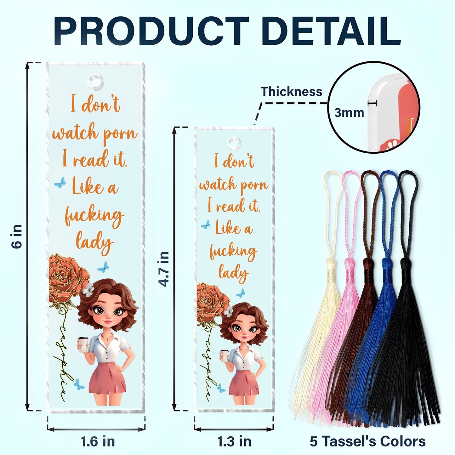 Book Lovers - I Don't Watch Porn I Read It - Personalized Acrylic Bookmark