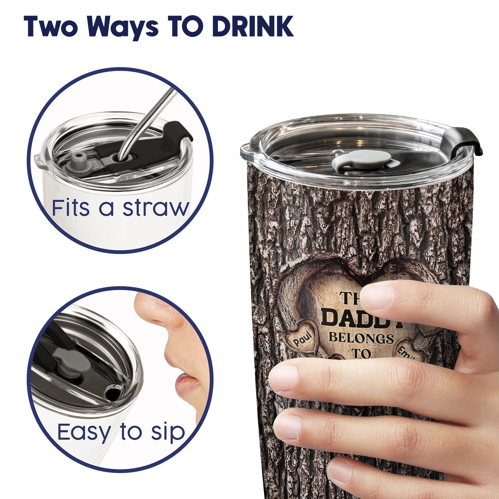 Father - This Daddy Belongs To - Personalized Tumbler
