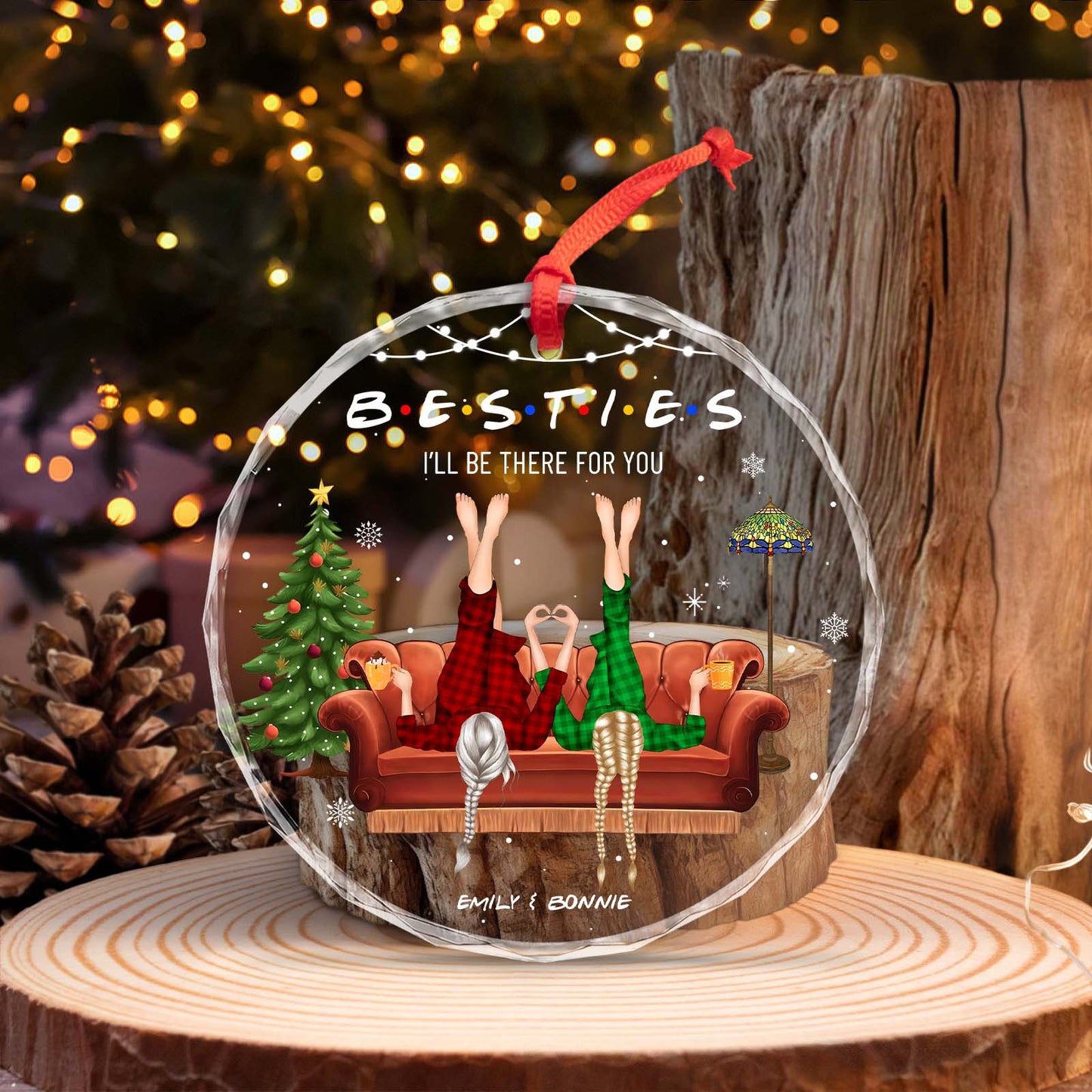 Besties - I'll Be There For You - Personalized Acrylic Ornament
