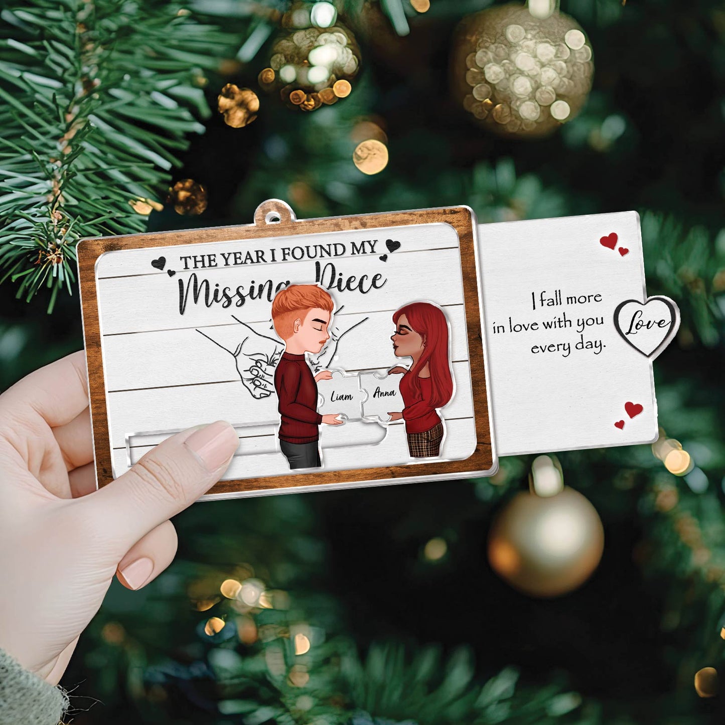 Couple - My Missing Piece - Personalized Acrylic Slider Card