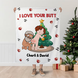 Couple - I Love You Your Butt - Personalized Blanket