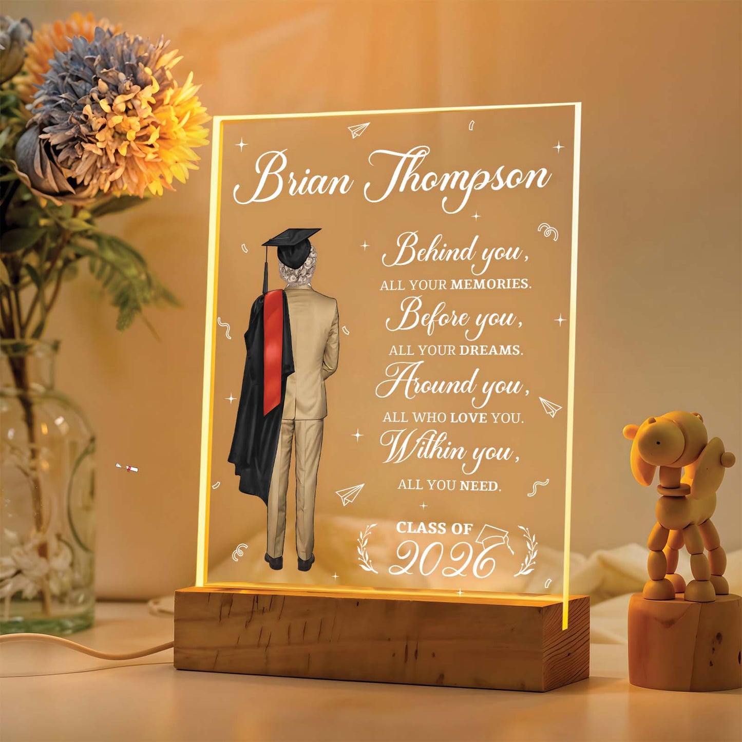 Graduation Gift - Behind You - Personalized LED Light