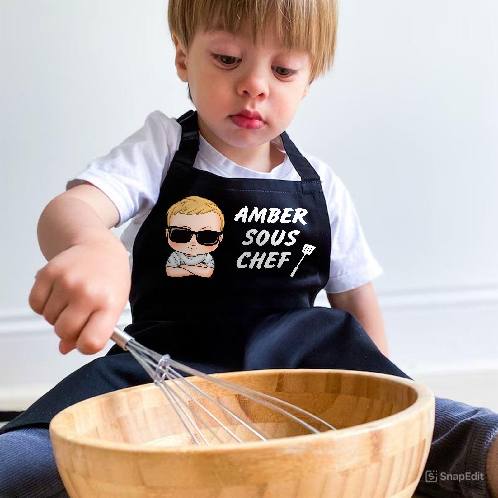 Father - Daddy Head Chef & Kid Sous Chef - Matching Personalized Aprons