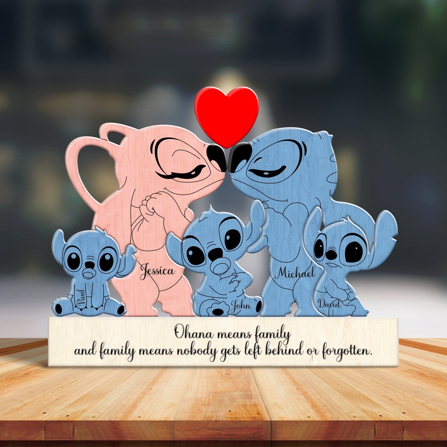 Family - Cartoon Cute Characters - Personalize Wooden Puzzle
