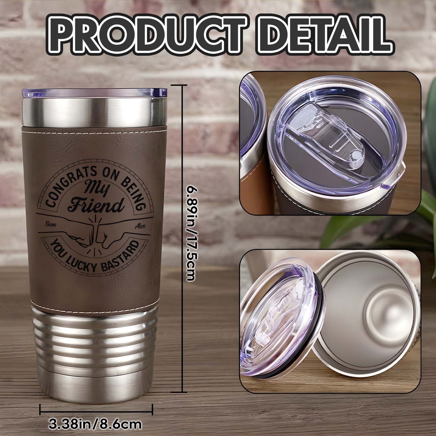 Friends - Congrats On Being My Friend, You Lucky Bastard - Personalized Stainless Steel Tumbler