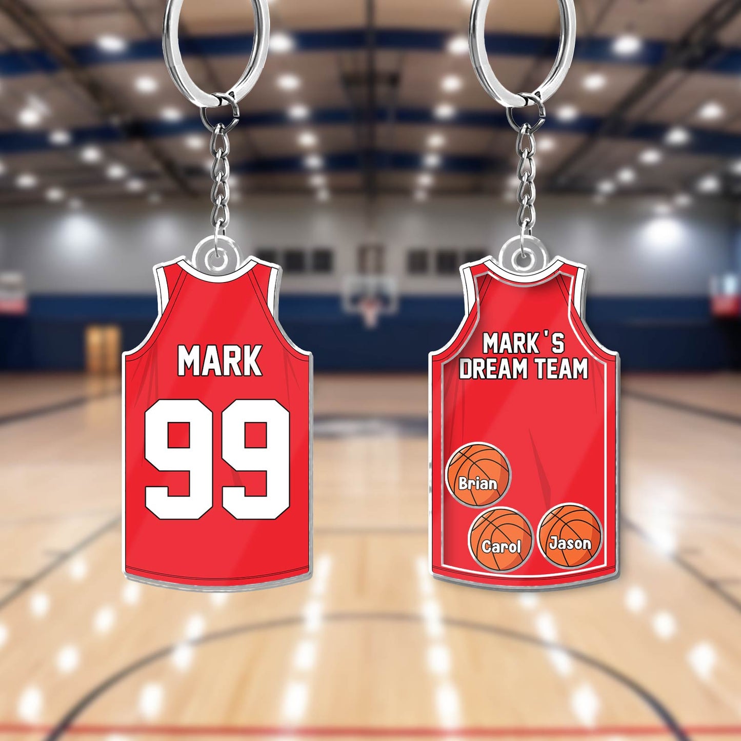 Sport - Daddy's Dream Team - Personalized Acrylic Shaking Keychain