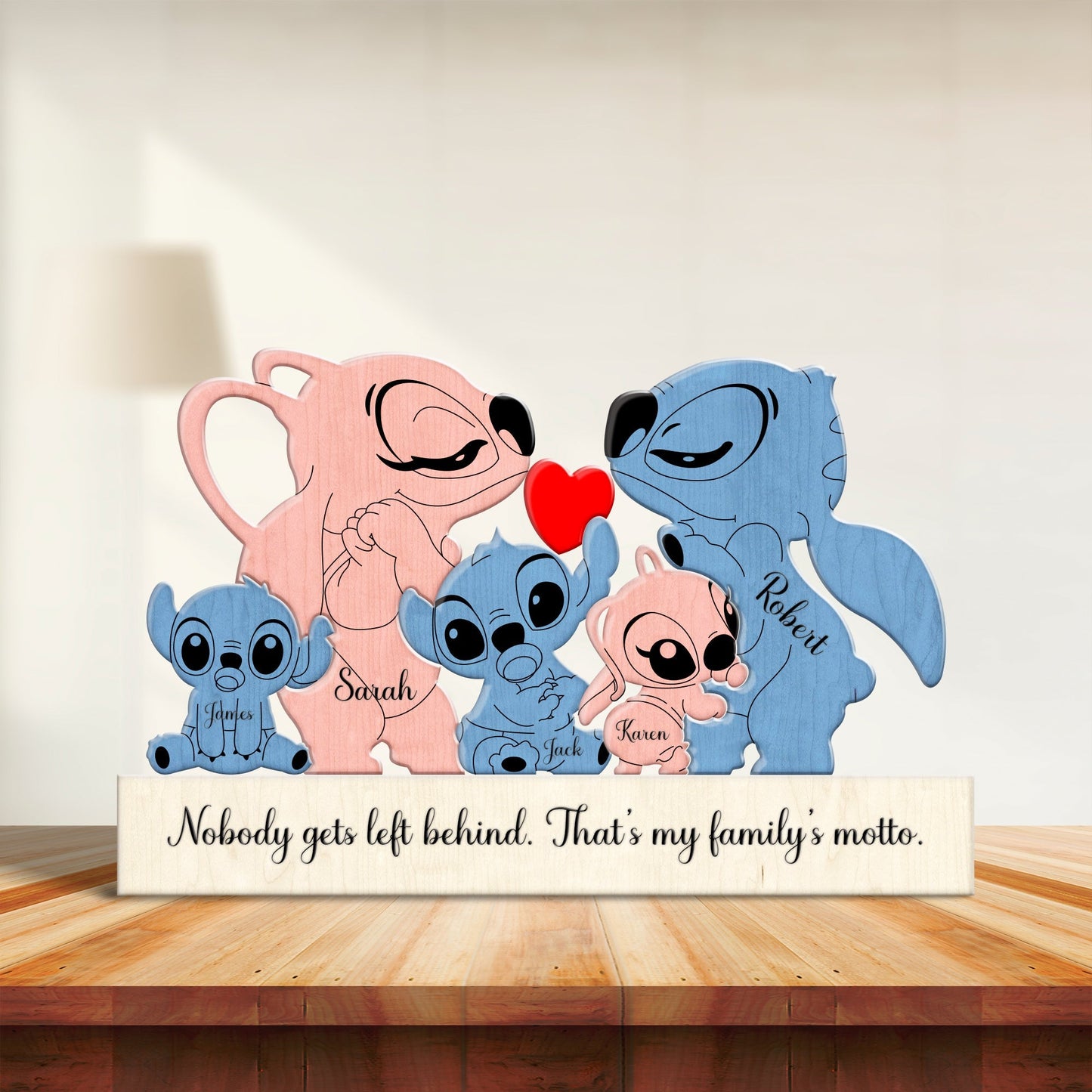 Family - Cartoon Cute Characters - Personalize Wooden Puzzle