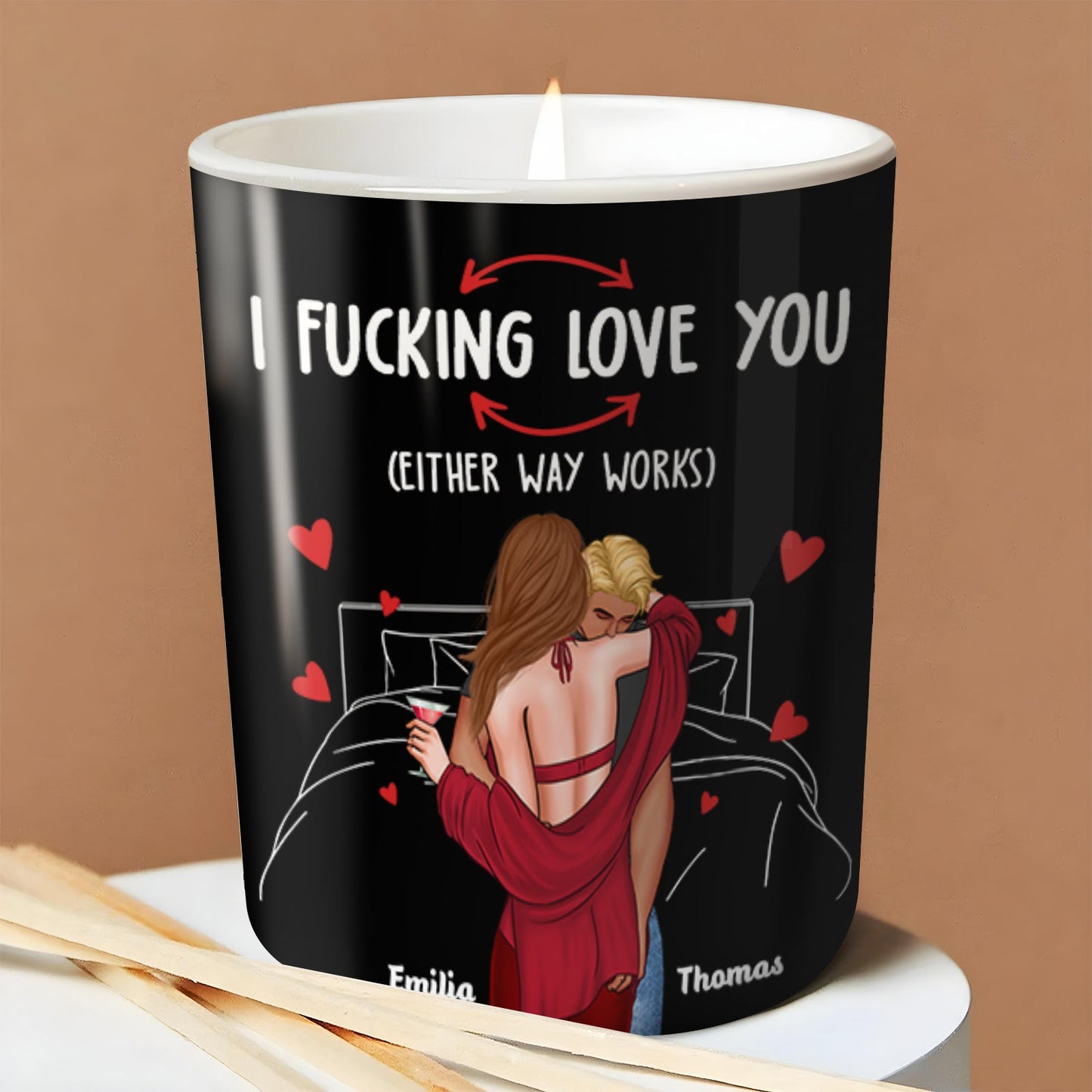 Couple - When This Candle Is Lit Get Ready To Lick - Personalized Scented Candle