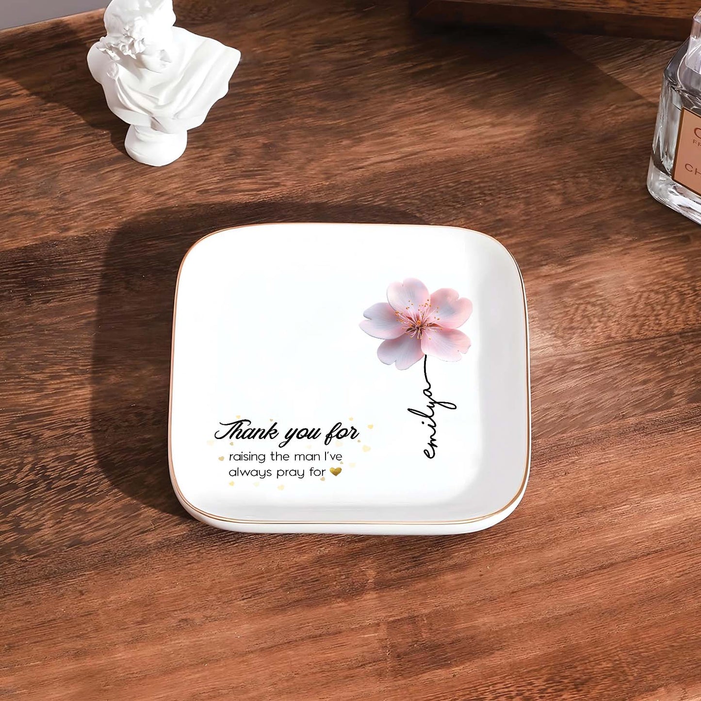 Family - Thank You For Raising The Man I've Pray For - Personalized Ring Dish