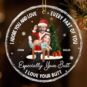 Personalized Couples Christmas Glass Ornament - Funny Custom Gift For Him Or Her