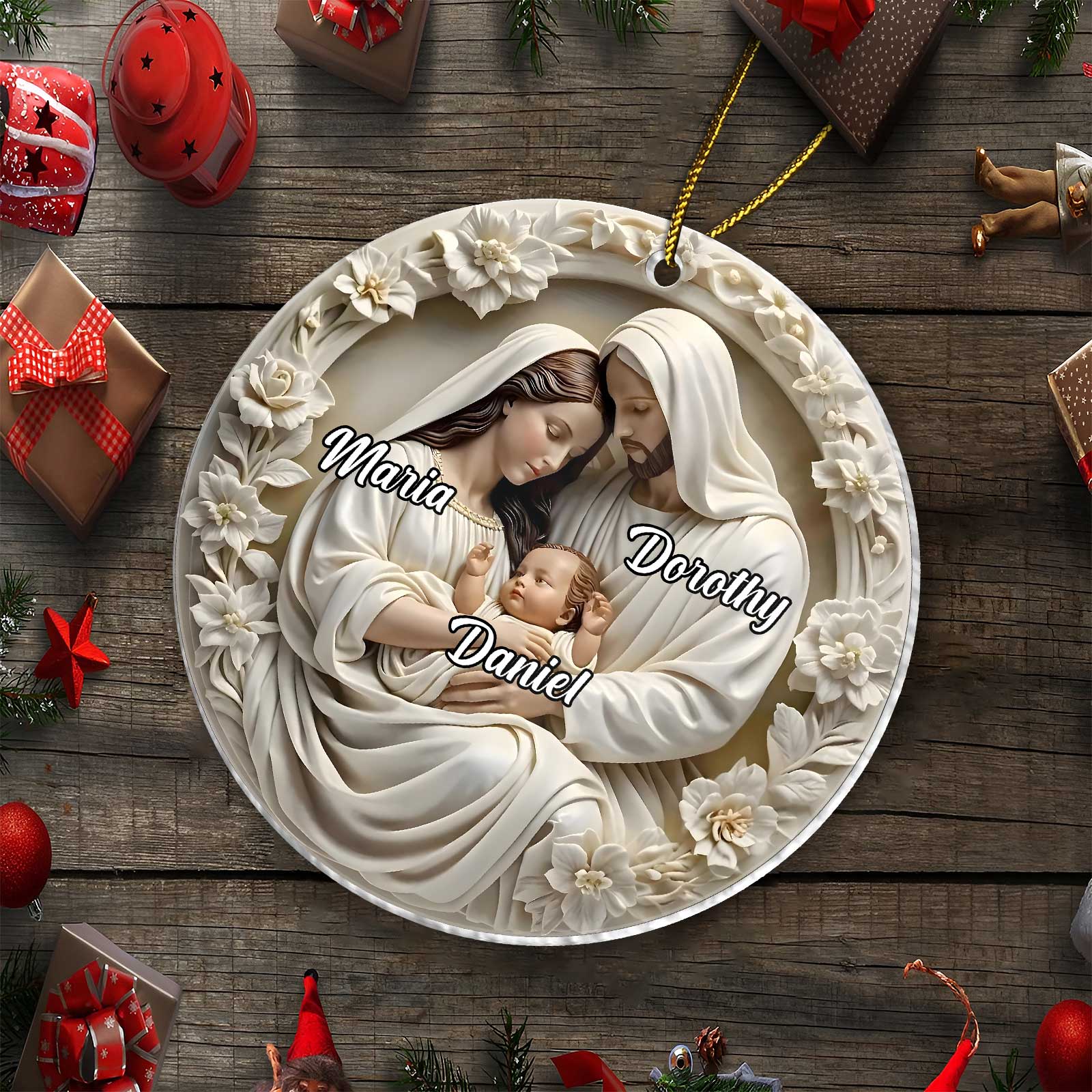 Family - Nativity Scene - Personalized Acrylic Ornament