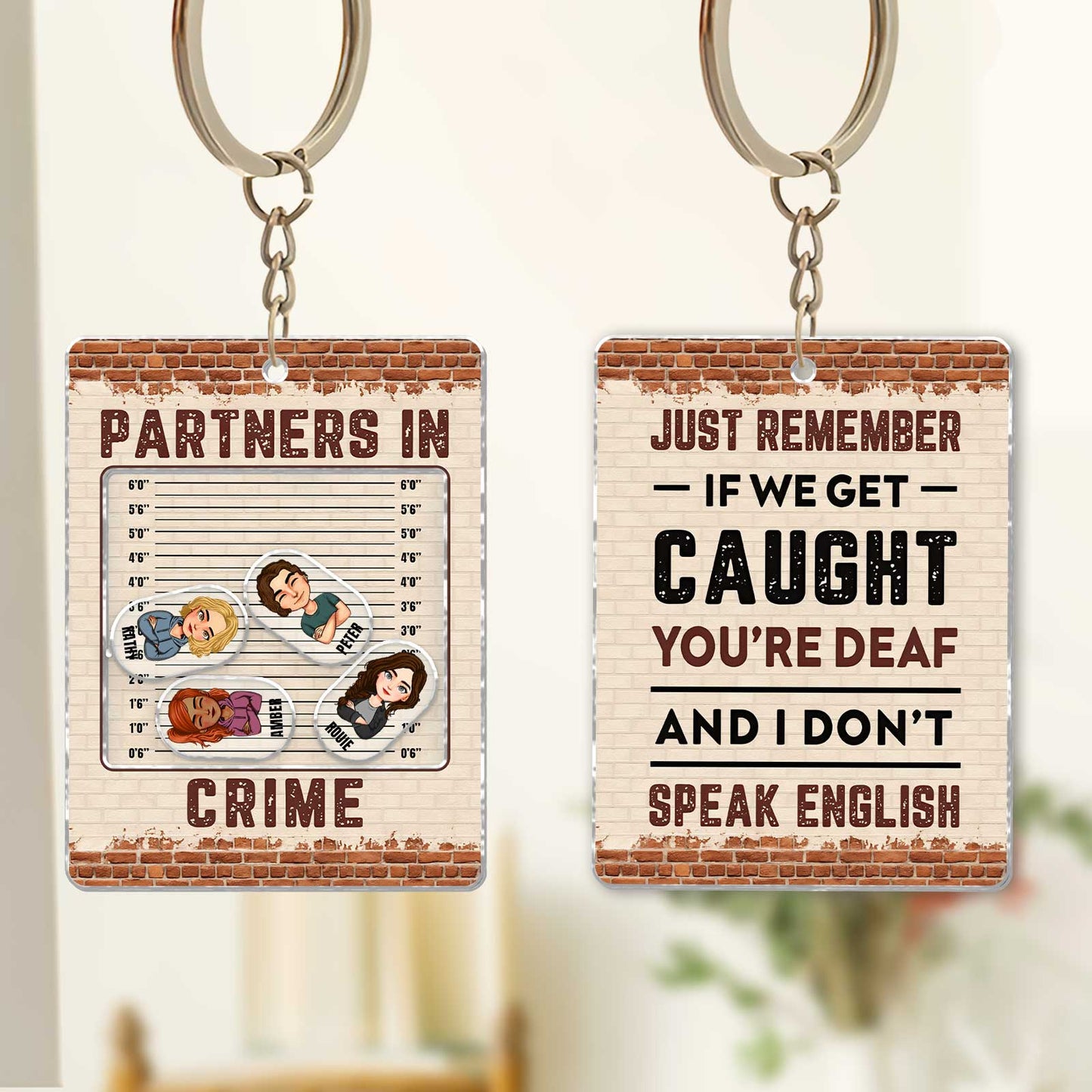 Bestie - Partners In Crime - Shaking Keychain