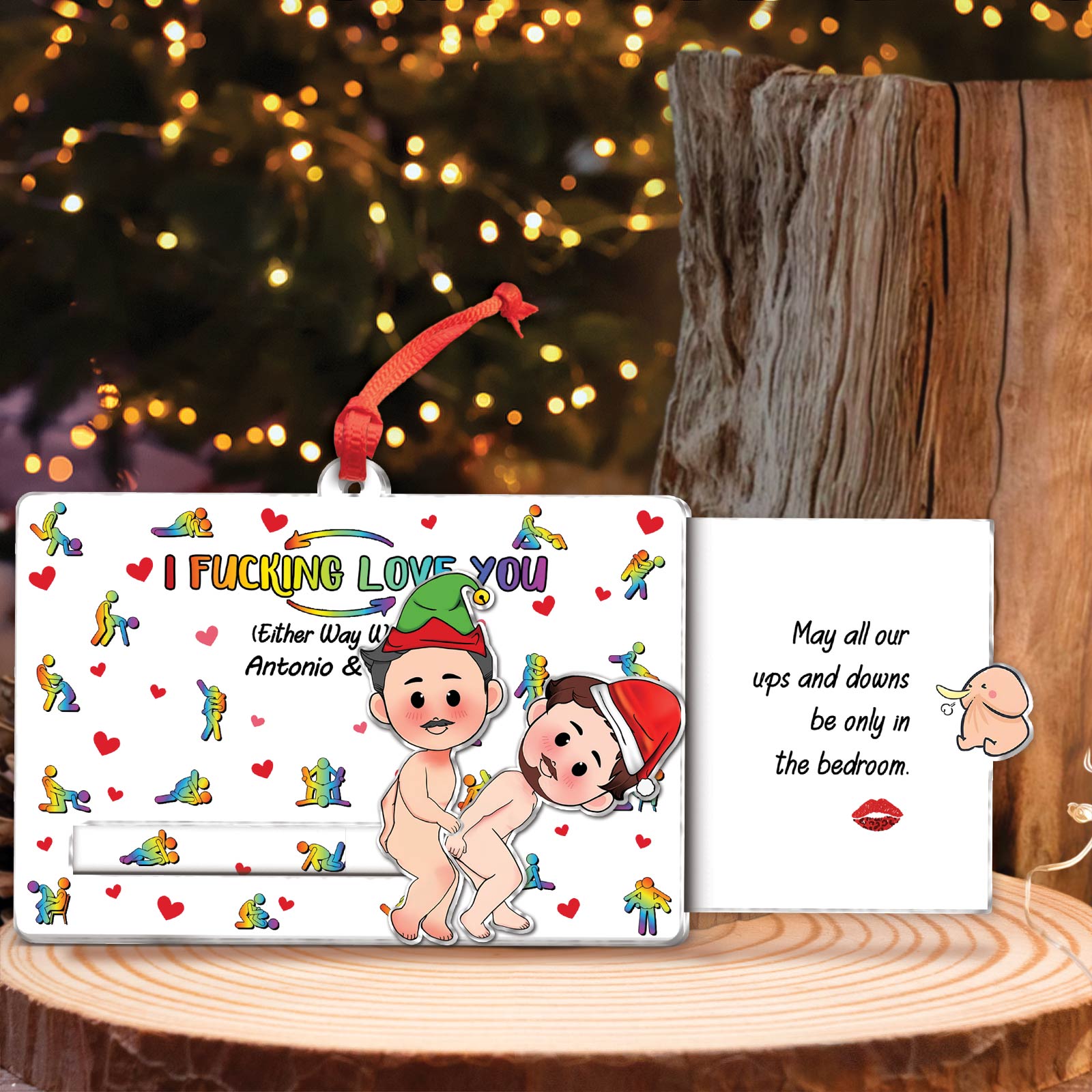 I F*cking Love You - Personalized Acrylic Slider Card for Couple