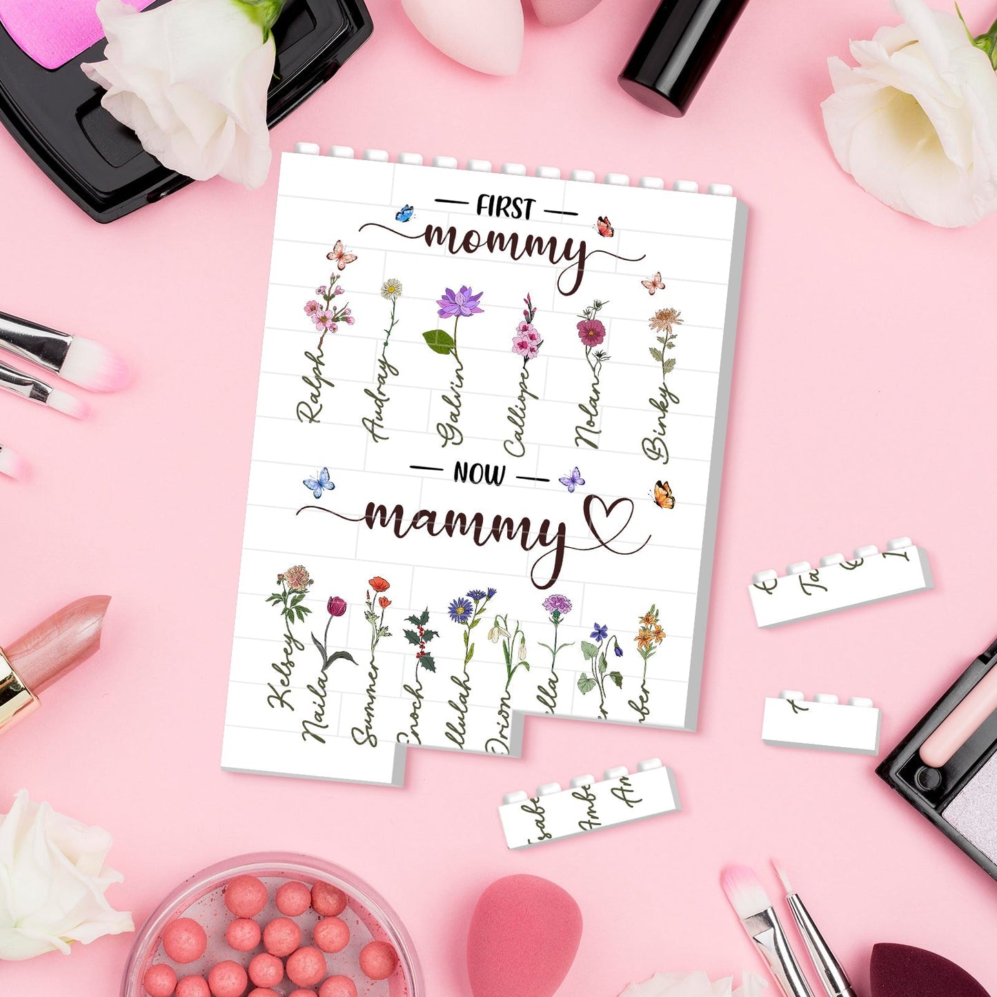 Family - First Mum Now Grammy - Personalized Flower Jigsaw Puzzles