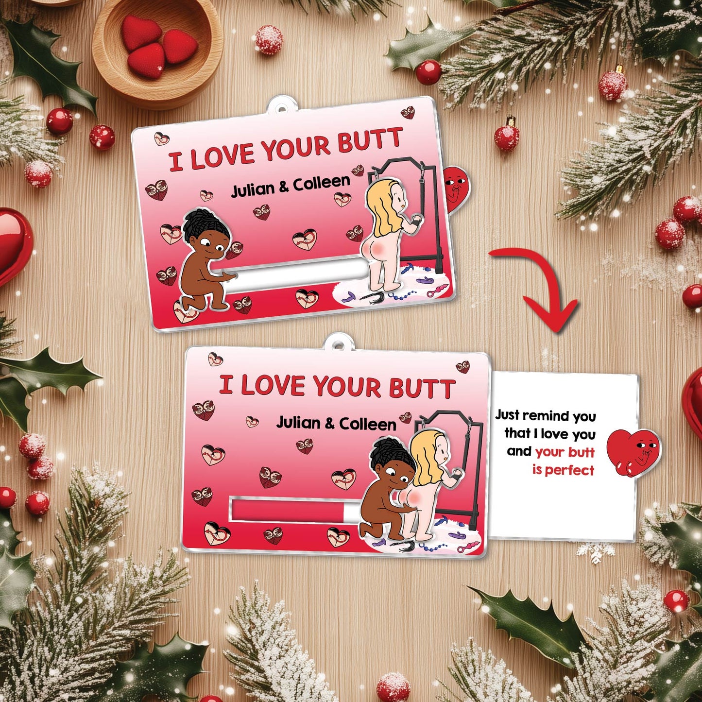 Couple - Gimme More Of Dat Ass - Personalized Acrylic Slider Card