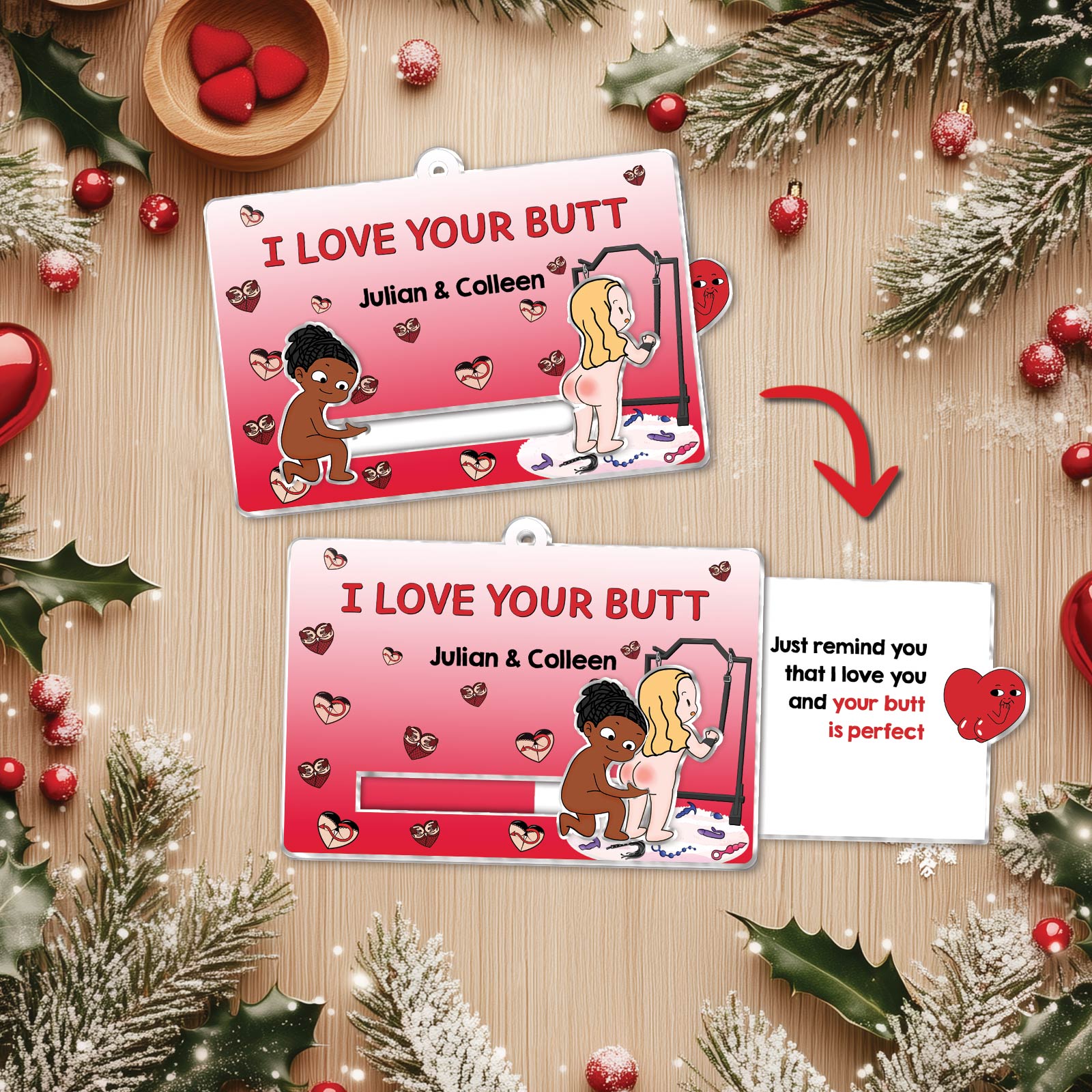 Couple - Gimme More Of Dat Ass - Personalized Acrylic Slider Card