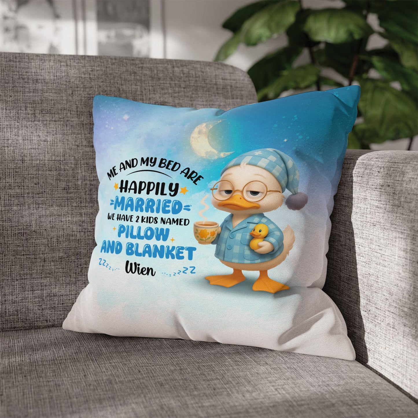 Me And My Bed Are Happily Married - Personalized Couple Pillow
