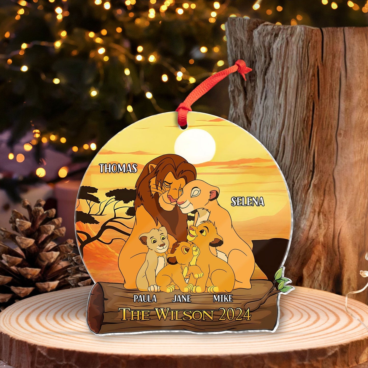 Family - Lion King Family - Personalized Acrylic Ornament