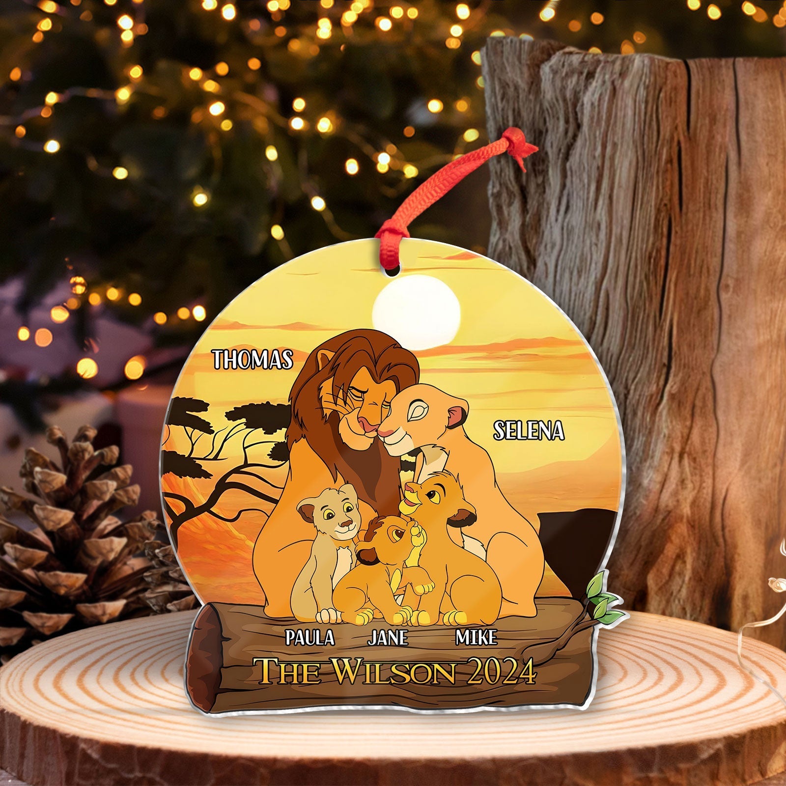 Family - Lion King Family - Personalized Acrylic Ornament