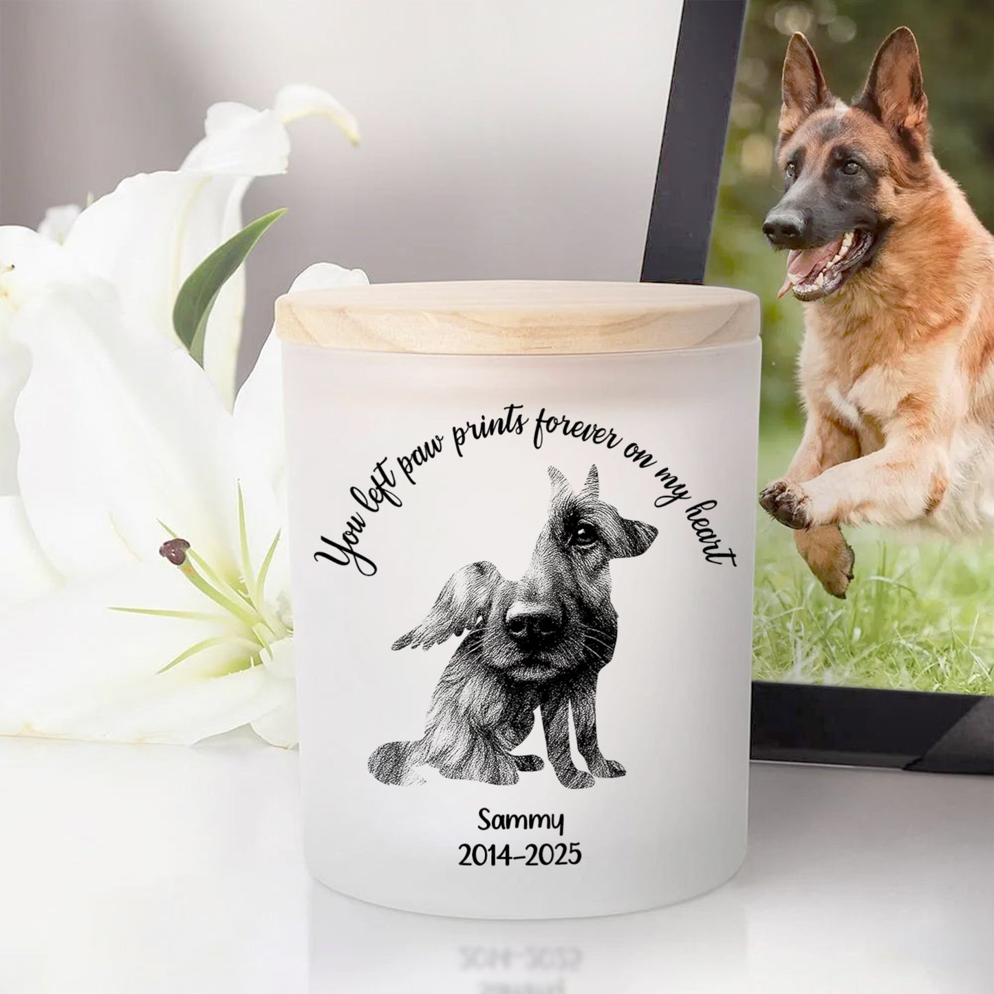 Memorial Gift for Pet Lover - Personalized Candle Jar with LED
