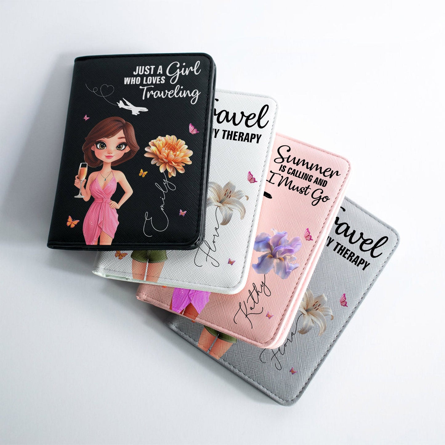 Travel Lovers - Just A Girl Who Loves Traveling - Personalized Luggage Tag & Passport Bag