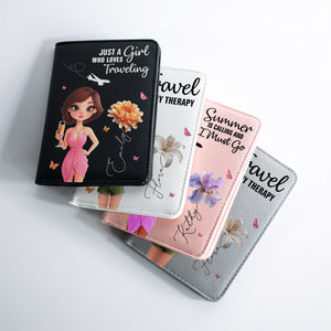 Travel Lovers - Just A Girl Who Loves Traveling - Personalized Luggage Tag & Passport Bag