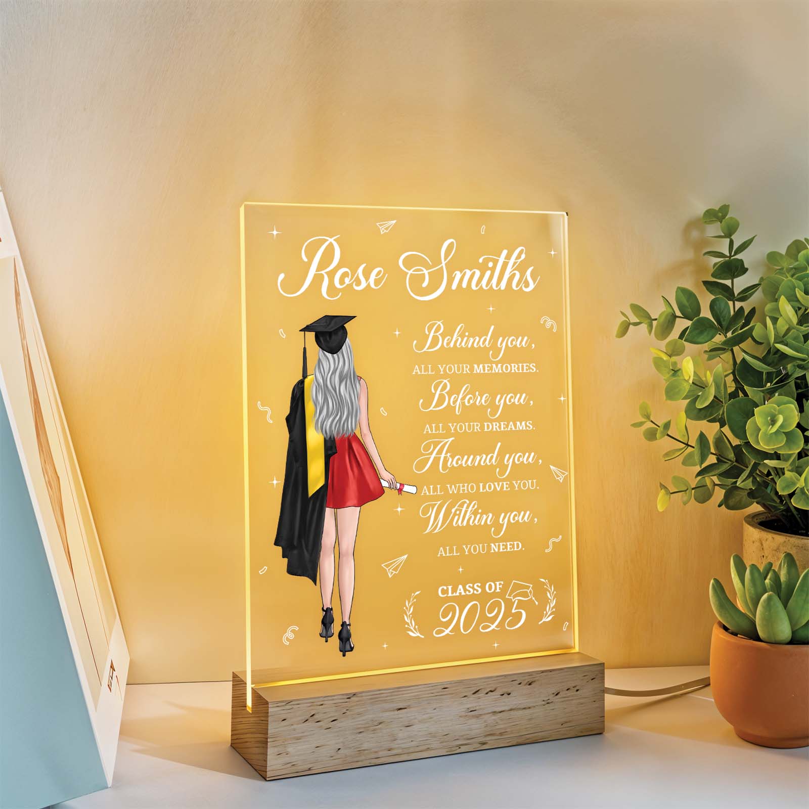 Graduation Gift - Behind You - Personalized LED Light