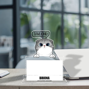 Pet Lover - Take One! - Personalized Acrylic Business Card Holder