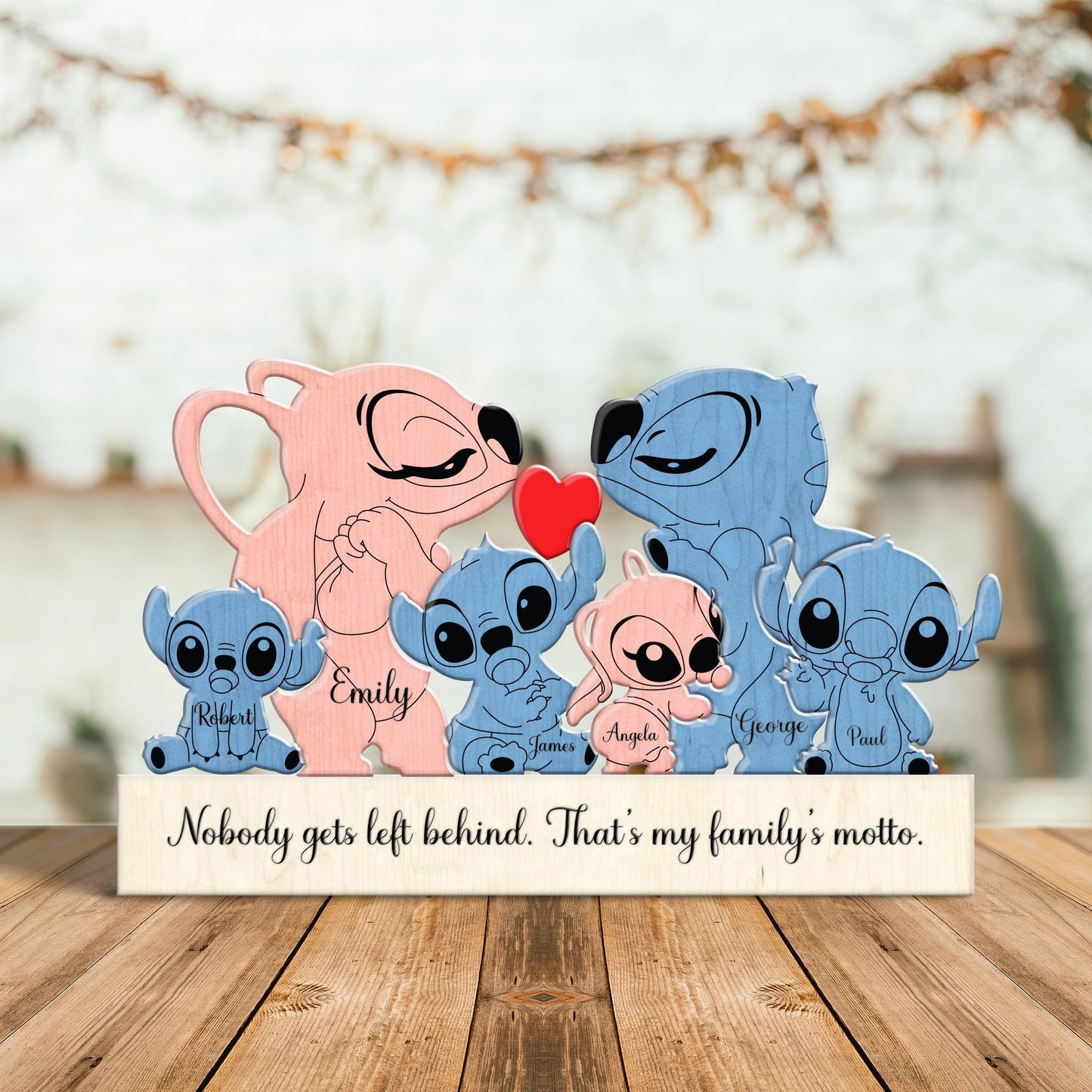 Family - Cartoon Cute Characters - Personalize Wooden Puzzle
