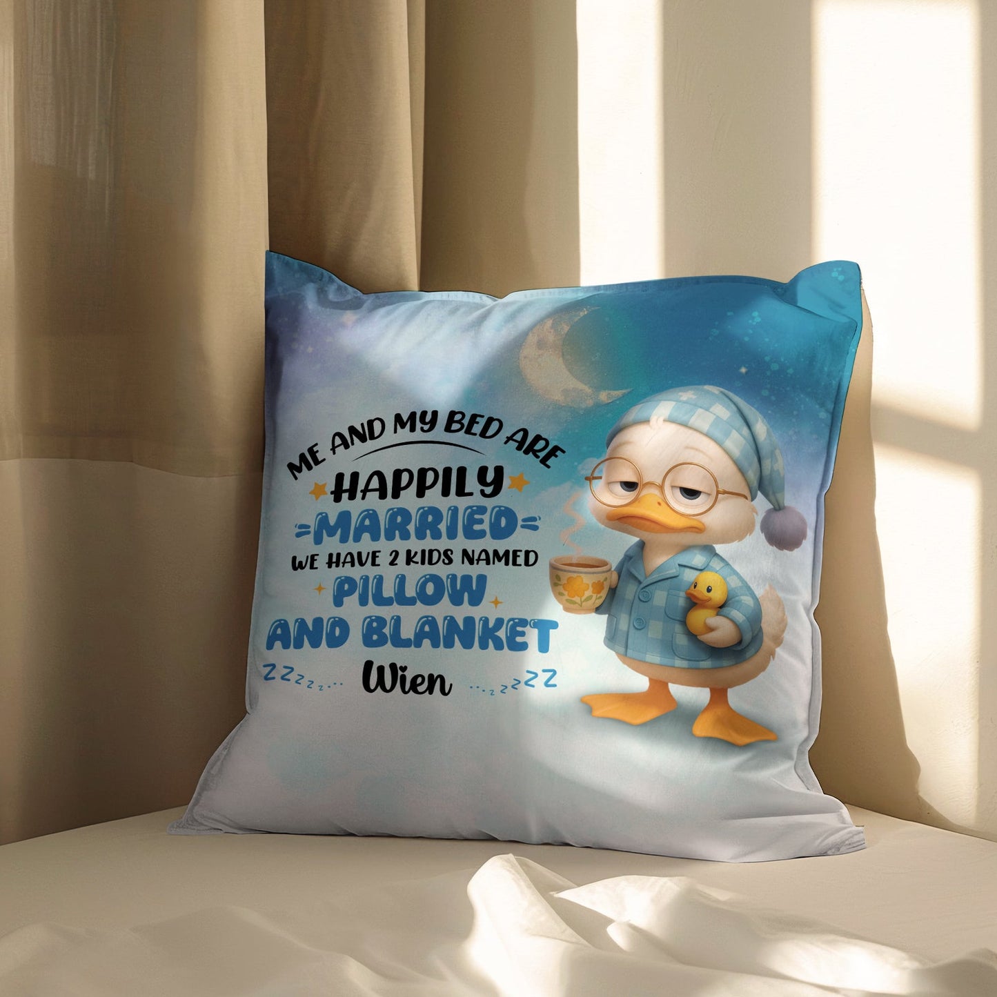 Me And My Bed Are Happily Married - Personalized Couple Pillow
