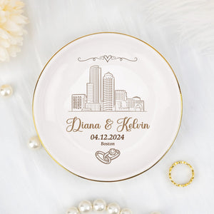 Couple - Our Wedding Day - Personalized Jewelry Dish