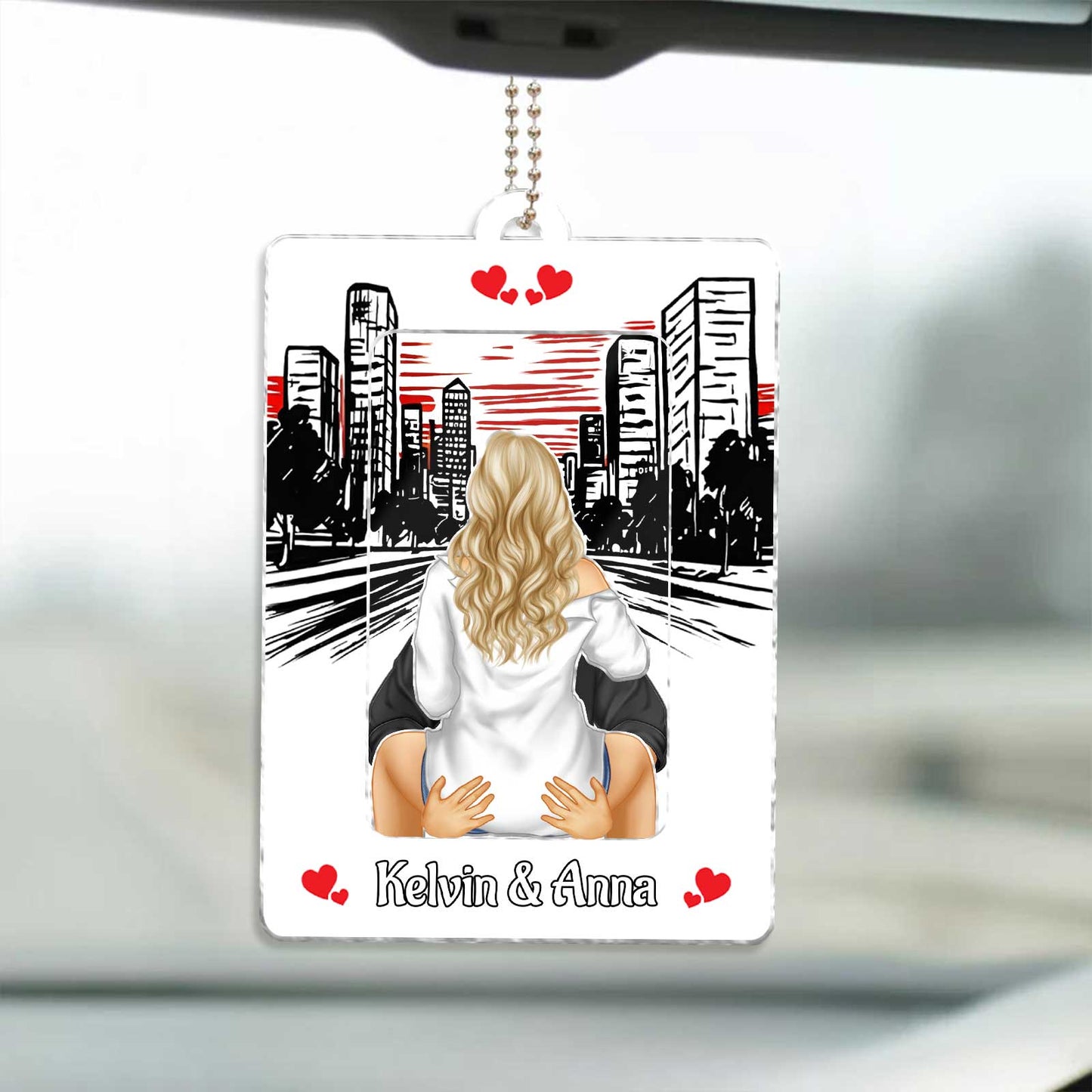 Couple - Drive Safe Handsome. I Need You Here With Me. I Love You - Personalized Shaking Car Hanger