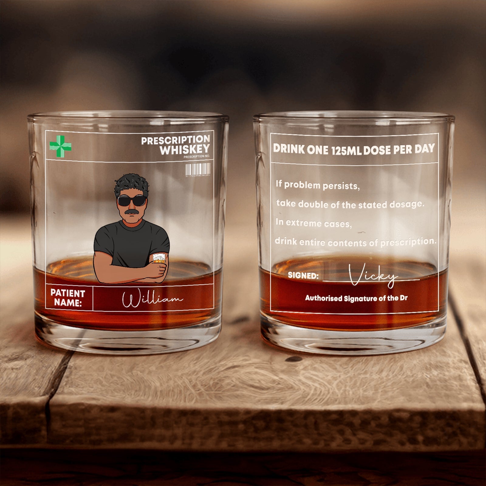 Gift For Besties or Coworkers - Drink One 40ml Dose Per Day - Personalized Wine Glass