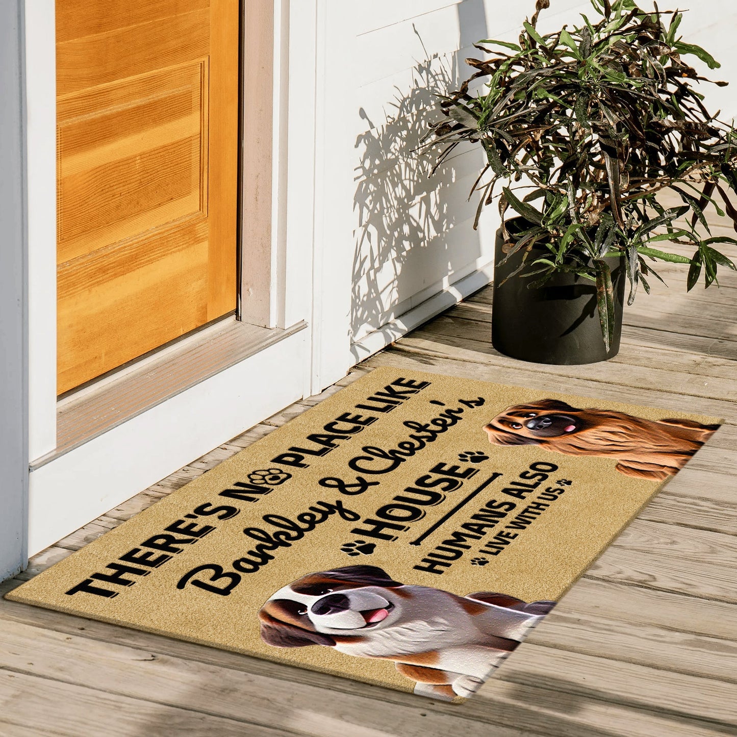 Pet Lover - Humans Also Live With Us - Personalized Pet Doormat