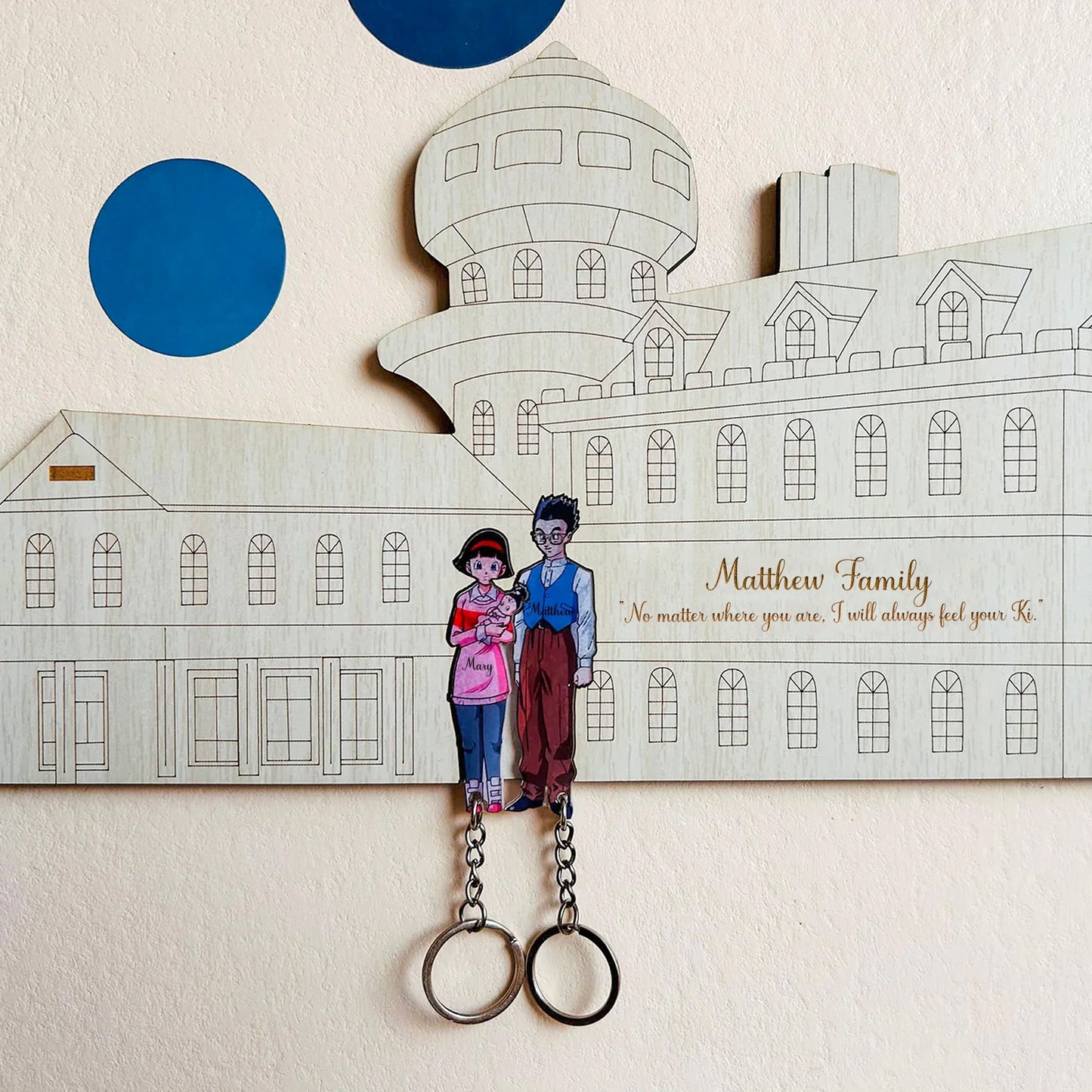 Family - My Enchanted Heart - Wooden Keychain