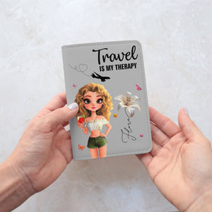 Travel Lovers - Just A Girl Who Loves Traveling - Personalized Luggage Tag & Passport Bag