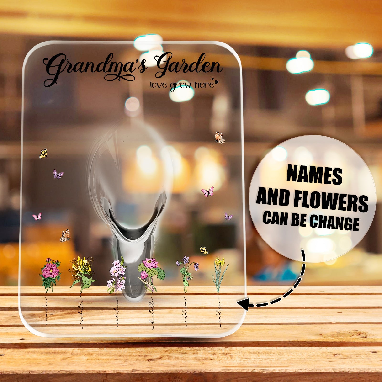 Family - Grandma's Garden Love Grow Here - Personalized Plan Pot