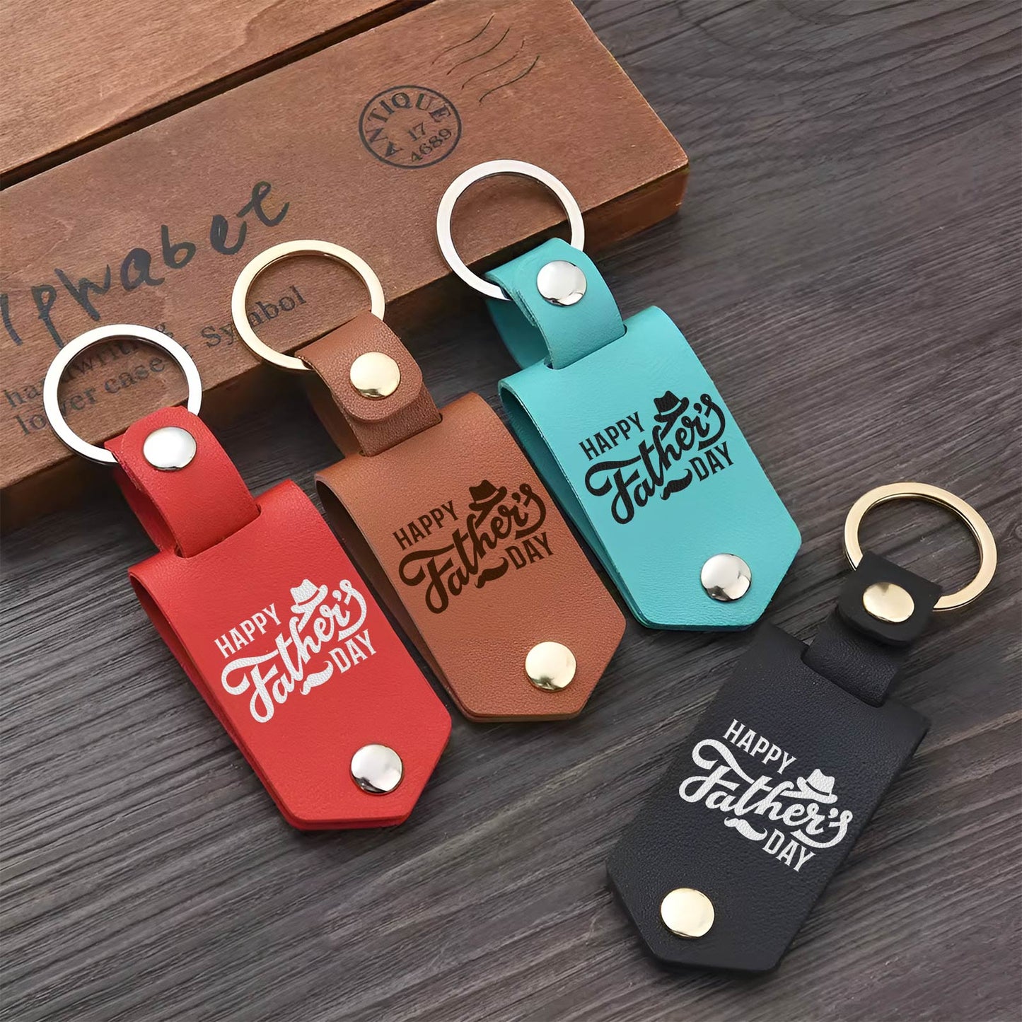 Father - I'm Not The Stepdad, I'm Just The Dad That Stepped Up - Personalized Leather Photo Keychain