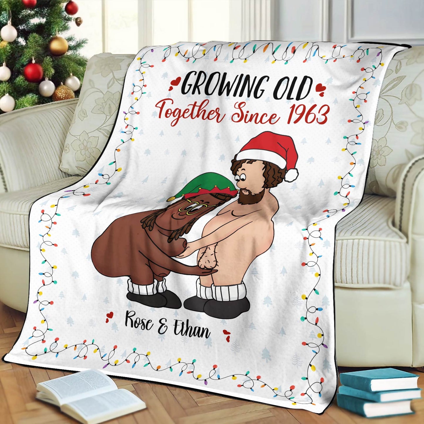 Couple - Growing Old Together - Personalized Blanket