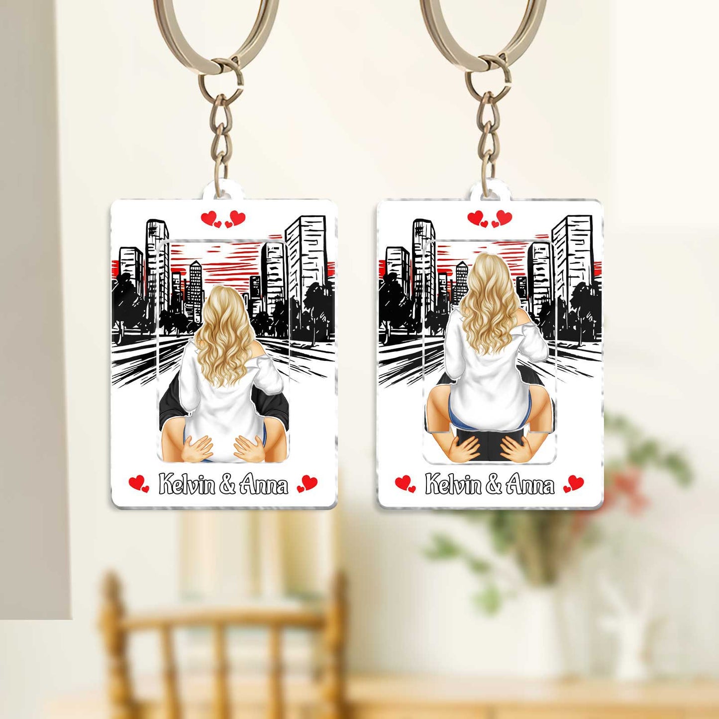 Couple - Drive Safe Handsome. I Need You Here With Me. I Love You - Personalized Shaking Car Hanger