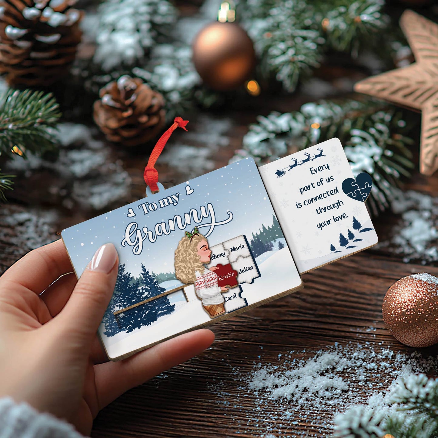 Family - You Complete Our Family In The Most Perfect Way - Personalized Wooden Slider Card