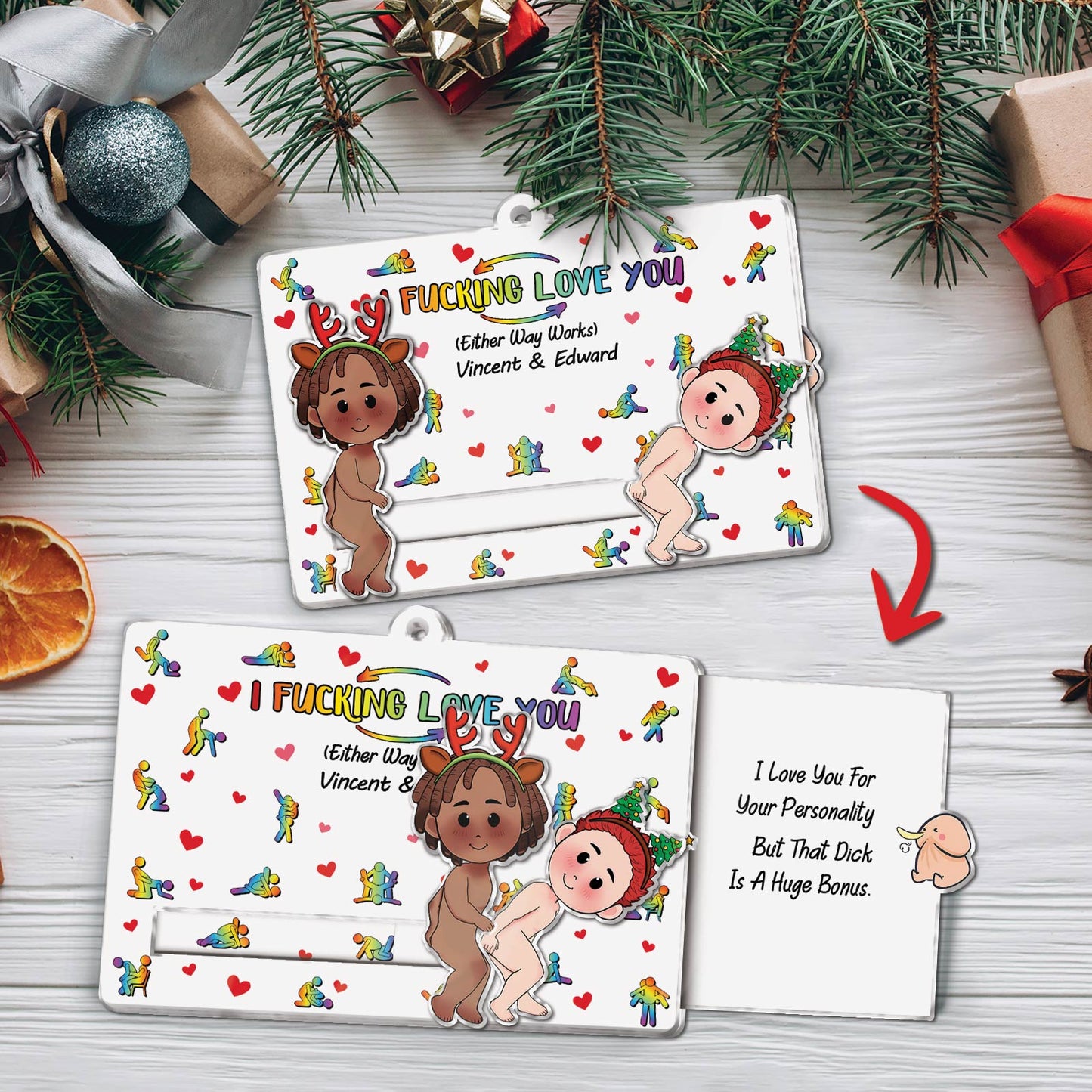 I F*cking Love You - Personalized Acrylic Slider Card for Couple