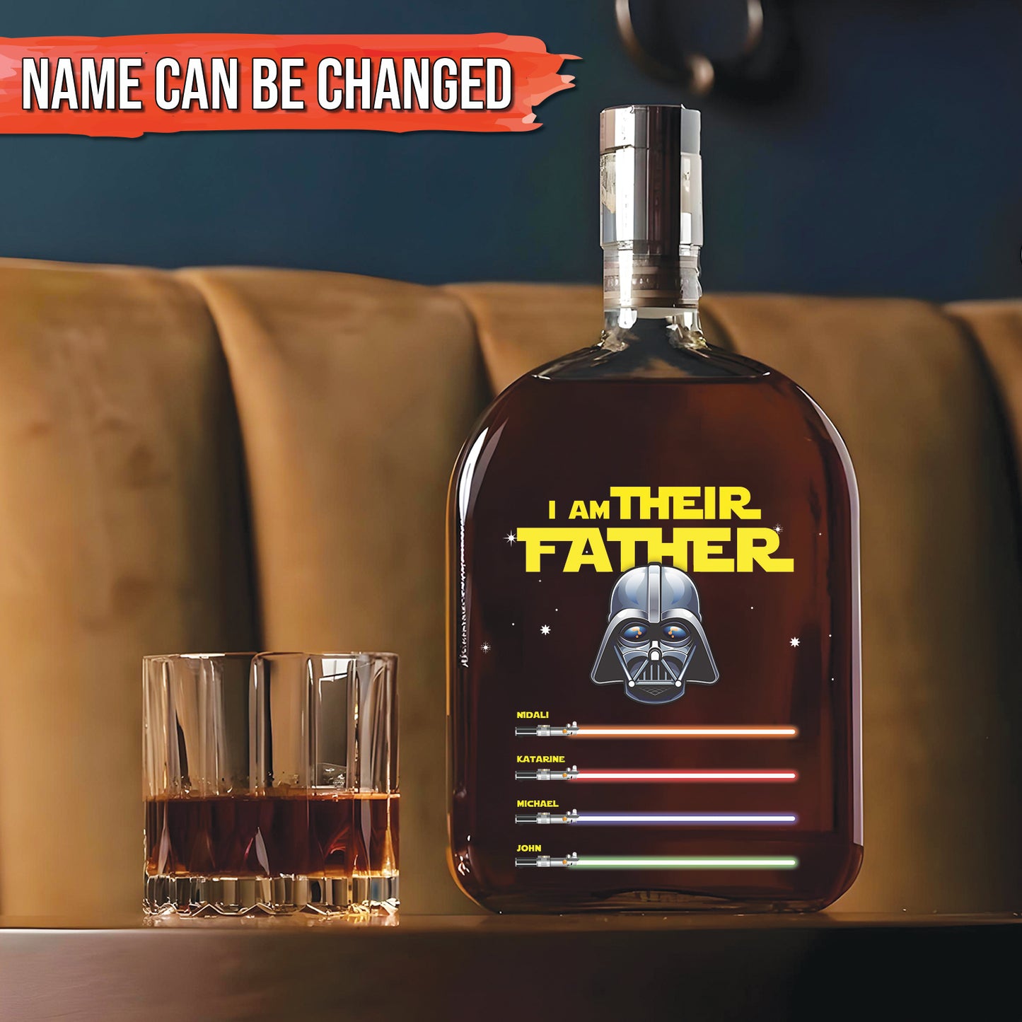 Father - Best Dad Ever - Personalized Whisky Bottle