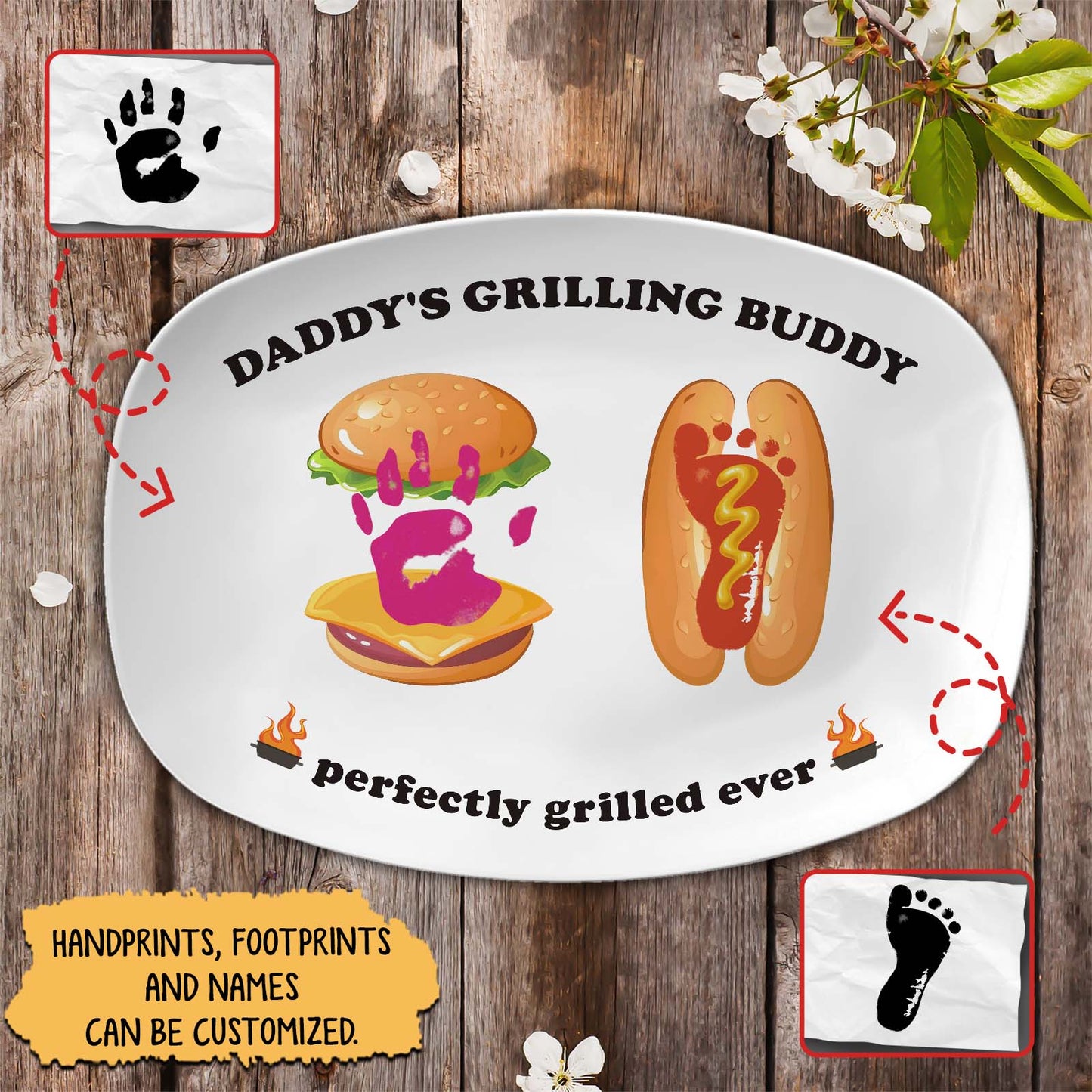 Family - Daddy's Grilling Buddy - Personalized Platter